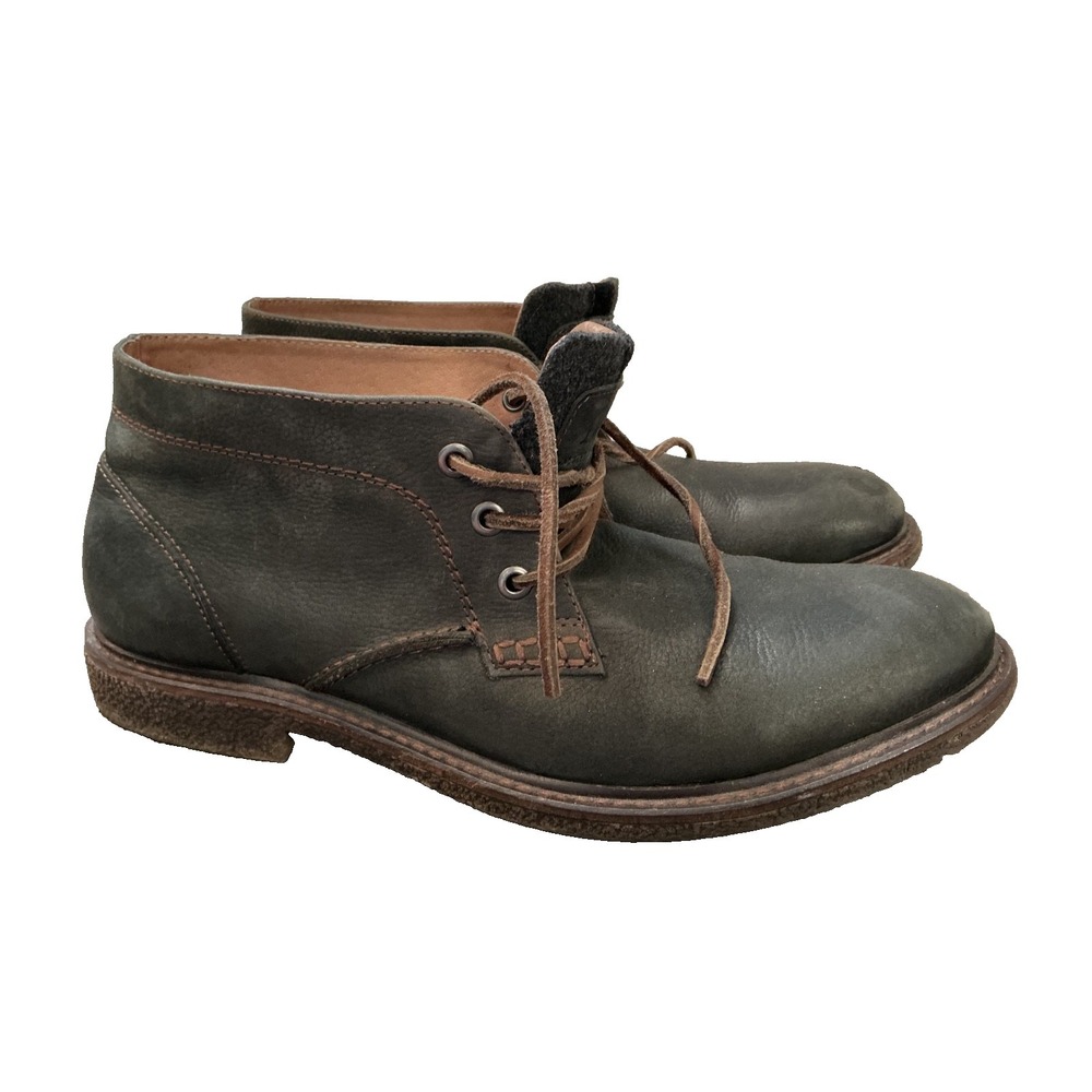 Johnston & Murphy Lace Up Chukka Ankle Boots Mens 9.5 M Gray Leather Shoes Soft